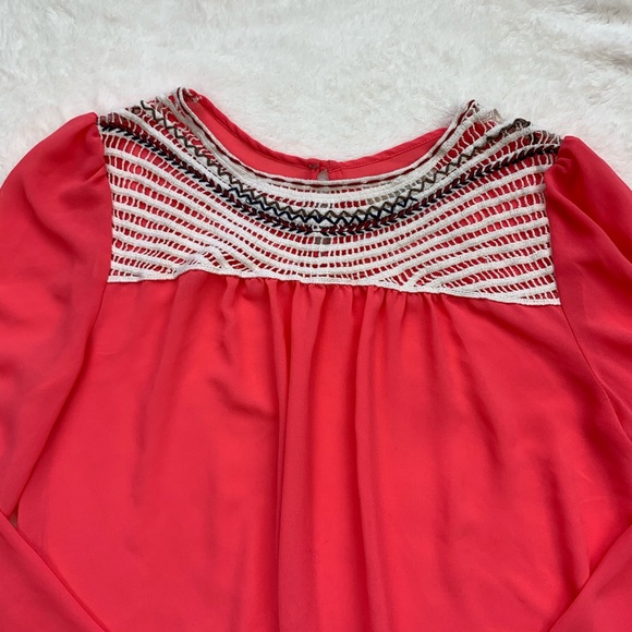 Umgee Pink Boho Blouse with Embroidery Small - Picture 3 of 10